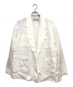 MISEI AMBIGUOUS CLOTHINGミセイ）の古着「Linen Buttonsless Jacket」｜ホワイト