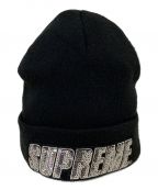 SUPREMEシュプリーム）の古着「スパンコールロゴニット帽」｜ブラック