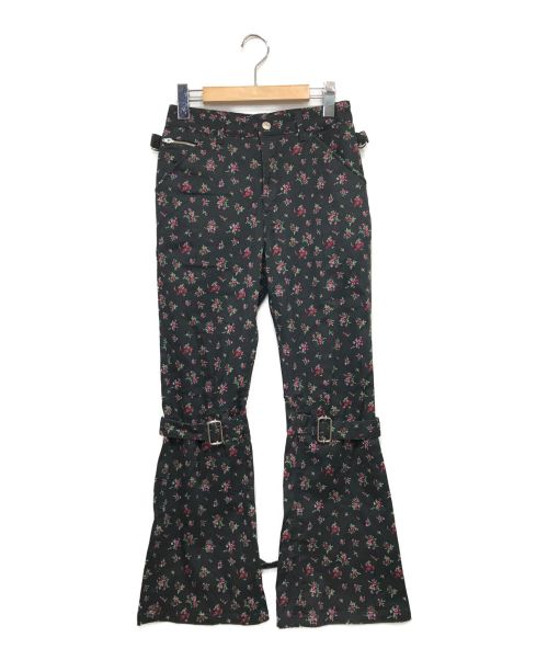 X-GIRL（エックスガール）X-GIRL (エックスガール) FLORAL BONDAGE PANTS ブラック サイズ:SIZE 1の古着・服飾アイテム