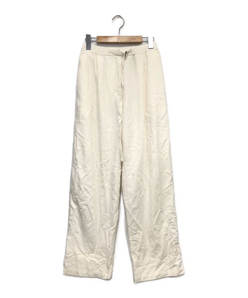 CLANE（クラネ）CLANE (クラネ) BELTED LOOSE STRAIGHT PANTS ホワイト サイズ:SIZE 1の古着・服飾アイテム