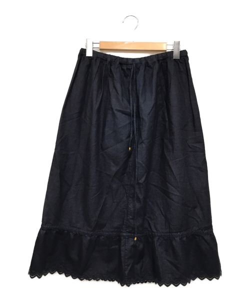 45R（フォーティーファイブアール）45R (フォーティーファイブアール) 平×ガーゼ二重織のペチスカート（インディゴ 濃） インディゴ サイズ:SIZE Freeの古着・服飾アイテム