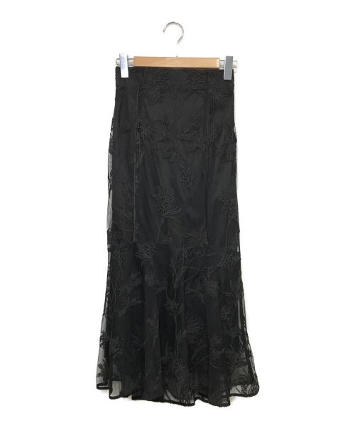 FRAY ID（フレイ アイディー）FRAY ID (フレイ アイディー) コードエンブロイダリーマーメイドスカート ブラックの古着・服飾アイテム