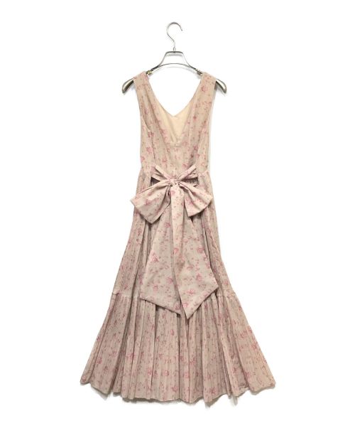 HER LIP TO（ハーリップトゥ）HER LIP TO (ハーリップトゥ) Pleated Floral Midi Dress 花柄ノースリーブワンピース ピンク サイズ:Mの古着・服飾アイテム