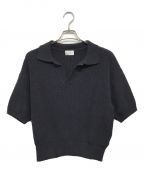 apartment Threeアパートメントスリー）の古着「Cotton-Blend Knitted Polo Shirt」｜ブラック