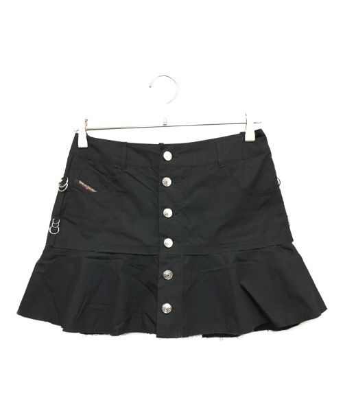 DIESEL（ディーゼル）DIESEL (ディーゼル) フロントボタンスカート ブラック サイズ:26の古着・服飾アイテム