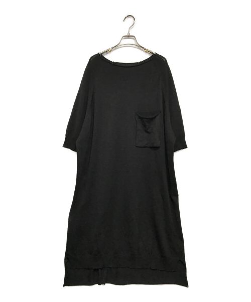 Y's（ワイズ）Y's (ワイズ) 半袖ニットワンピース ブラック サイズ:2の古着・服飾アイテム