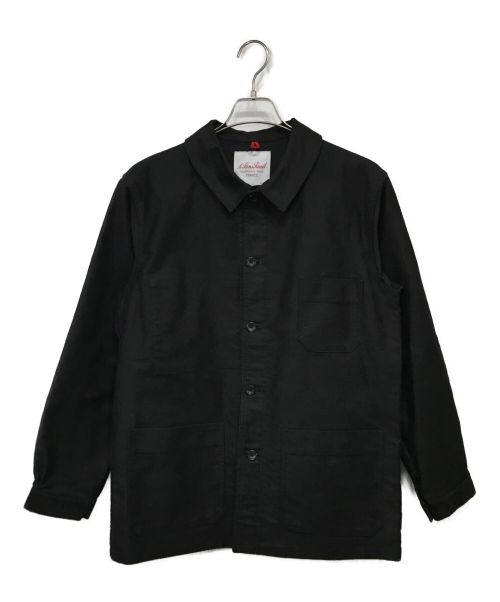 Le Sans Pareil（ル サン パレイユ）le sans pareil (ル サン パレイユ) コットンモールスキントラディショナルカバーオール ブラック サイズ:40の古着・服飾アイテム