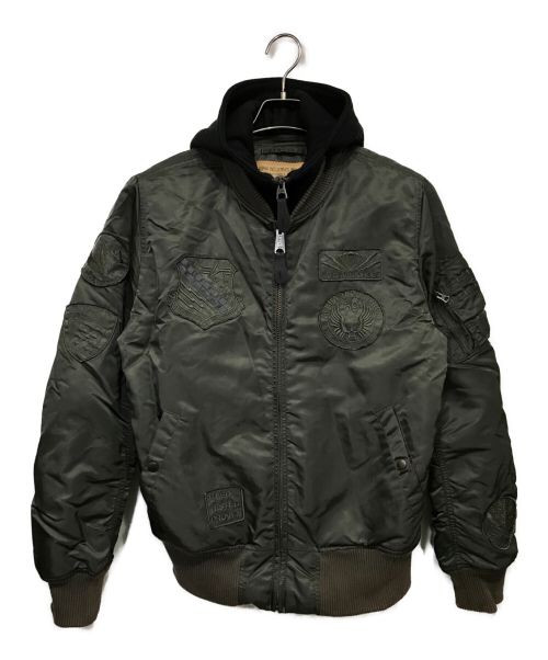 ALPHA（アルファ）ALPHA (アルファ) レイヤードフライトジャケット オリーブ サイズ:Lの古着・服飾アイテム