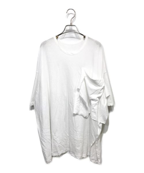 Y's（ワイズ）Y's (ワイズ) HARD TWISTED PLAIN STITCH LEFT POCKET PULLOVER 半袖カットソー Tシャツ ホワイト サイズ:2の古着・服飾アイテム