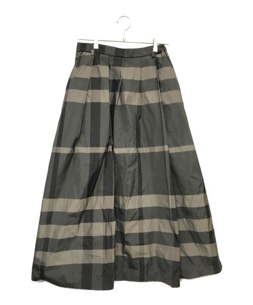 BEARDSLEY（ビアズリー）BEARDSLEY (ビアズリー) ビッグチェックタフタスカート ブラック×ベージュ サイズ:Freeの古着・服飾アイテム
