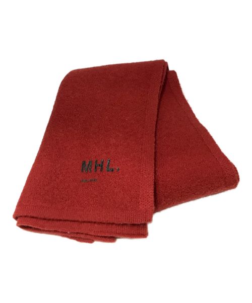 MHL（エムエイチエル）MHL (エムエイチエル) FELTED DRY WOOL ウールマフラー レッドの古着・服飾アイテム