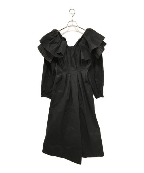 ELENDEEK（エレンディーク）ELENDEEK (エレンディーク) PLEATS & FLARE ロングスリーブ ワンピース ブラック サイズ:01の古着・服飾アイテム