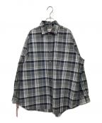 BEAMS JAPANビームスジャパン）の古着「ミニレギュラーチェックルーズシャツ」｜グレー