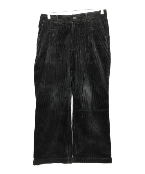 BEAMS（ビームス）BEAMS (ビームス) コーデュロイボックスプリーツワイドパンツ ブラック サイズ:Mの古着・服飾アイテム