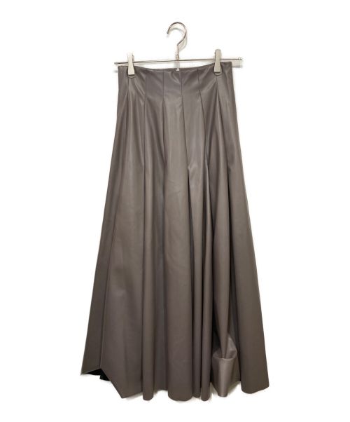 FRAY ID（フレイ アイディー）FRAY ID (フレイ アイディー) エコレザータックフレアスカート パープル サイズ:1の古着・服飾アイテム