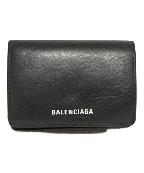 BALENCIAGA（バレンシアガ）BALENCIAGA (バレンシアガ) 三つ折り財布 ブラック×レッドの古着・服飾アイテム