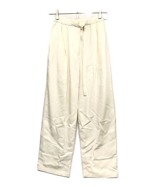 CLANE（クラネ）CLANE (クラネ) BELTED LOOSE STRAIGHT PANTS ストレートパンツ ホワイト サイズ:0の古着・服飾アイテム
