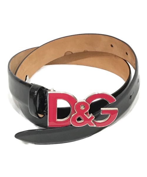 D&G（ディーアンドジー）D&G (ディーアンドジー) レザーベルト ブラック サイズ:75CM 30 INCHの古着・服飾アイテム