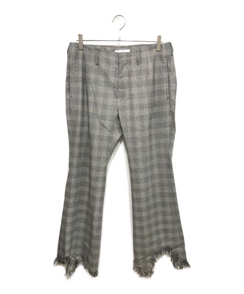 FACETASM（ファセッタズム）FACETASM (ファセッタズム) FRINGE FRALE CHECK PANTS パンツ グレー サイズ:4の古着・服飾アイテム