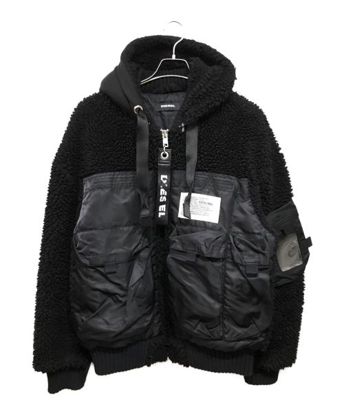 DIESEL（ディーゼル）DIESEL (ディーゼル) オーバーサイズボアジャケット ブラック サイズ:Mの古着・服飾アイテム