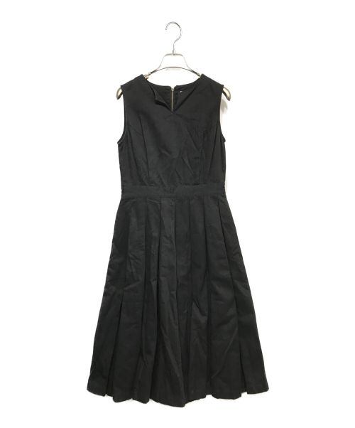 foufou（フーフー）foufou (フーフー) THE DRESS #12 ノースリーブタックワンピース ブラックの古着・服飾アイテム
