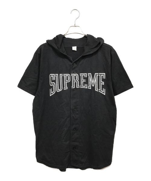 SUPREME（シュプリーム）Supreme (シュプリーム) hooded baseball 半袖パーカー ブラック サイズ:XLの古着・服飾アイテム