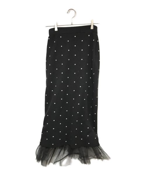 BEARDSLEY（ビアズリー）BEARDSLEY (ビアズリー) チュチュニットスカート ブラック×ホワイト サイズ:Fの古着・服飾アイテム