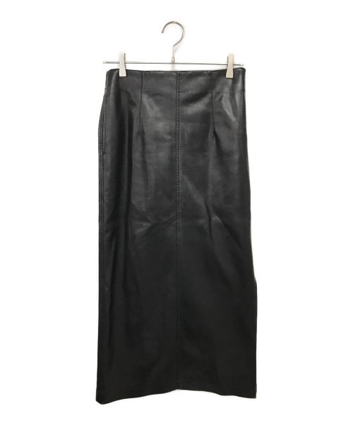 MACPHEE（マカフィー）MACPHEE (マカフィー) フェイクレザー Iラインロングスカート ブラック サイズ:36の古着・服飾アイテム