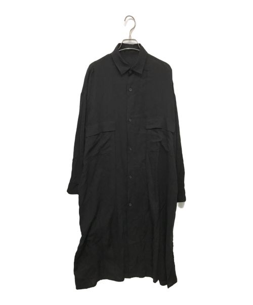 B Yohji Yamamoto（ビーヨウジヤマモト）B Yohji Yamamoto (ビーヨウジヤマモト) デザインロングシャツ ブラック サイズ:1の古着・服飾アイテム