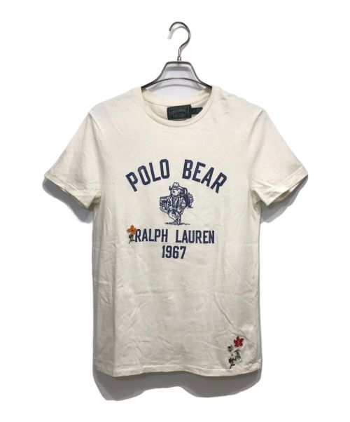 POLO COUNTRY（ポロカントリー）POLO COUNTRY (ポロカントリー) ポロベアプリントフラワー刺繍カットソー ホワイト サイズ:Mの古着・服飾アイテム