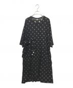 Y'sワイズ）の古着「HARD TWISTED PLAIN DOT PRINT RIGHT POCKET ONE-PIECE カットソーワンピース」｜ブラック