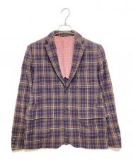 COMME des GARCONS HOMME (コムデギャルソン オム) チェックジャケット ブラウン サイズ:S