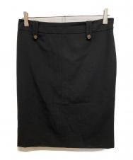 GUCCI (グッチ) ウールタイトスカート ブラック サイズ:40