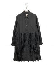 COMME des GARCONS (コムデギャルソン) ポリエステルスパンブロードプリーツブラウス ブラック サイズ:S