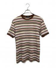 BURBERRY BLACK LABEL (バーバリーブラックレーベル) ボーダーTシャツ ブラウン サイズ:3