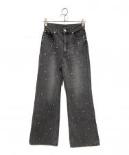 Ameri (アメリ) UND BIJOU STRAIGHT DENIM PANTS グレー サイズ:25