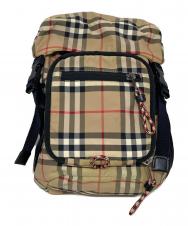 BURBERRY (バーバリー) ナイロンノバチェックボディーバッグ ベージュ
