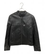 COACH (コーチ) ラムレザー ライダースジャケット ブラック サイズ:M