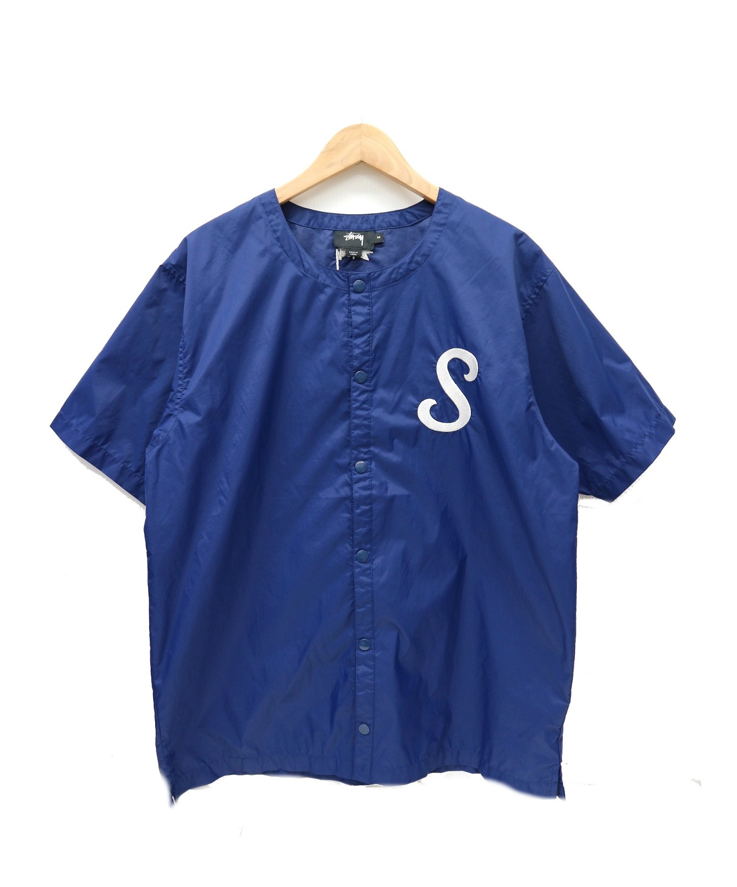 【中古・古着通販】stussy (ステューシー) ナイロンベースボールシャツ ブルー サイズ:M｜ブランド・古着通販 トレファク公式