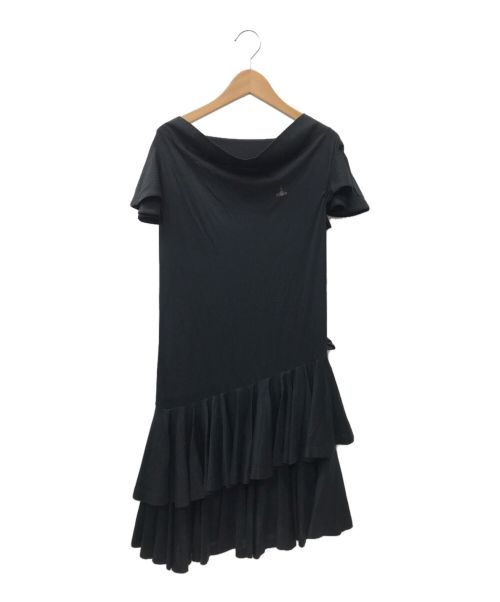 中古 古着通販 Vivienne Westwood Red Label ヴィヴィアンウエストウッドレッドレーベル アシンメトリーレイヤーワンピース ブラック サイズ 2 ブランド 古着通販 トレファク公式 Trefac Fashion