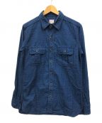 MOMOTARO JEANS（桃太郎ジーンズ）の古着「藍染コットンシャツ」｜ブルー