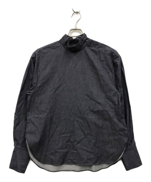 LE CIEL BLEU（ルシェルブルー）LE CIEL BLEU (ルシェルブルー) ハイネックシャツ インディゴ サイズ:36の古着・服飾アイテム
