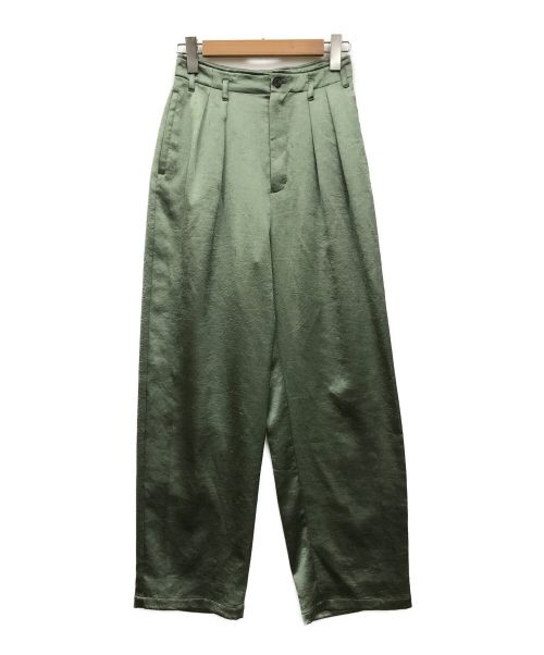 LE CIEL BLEU（ルシェルブルー）LE CIEL BLEU (ルシェルブルー) Metalic Slouchy Pants / メタリックスローチーパンツ グリーン サイズ:36の古着・服飾アイテム