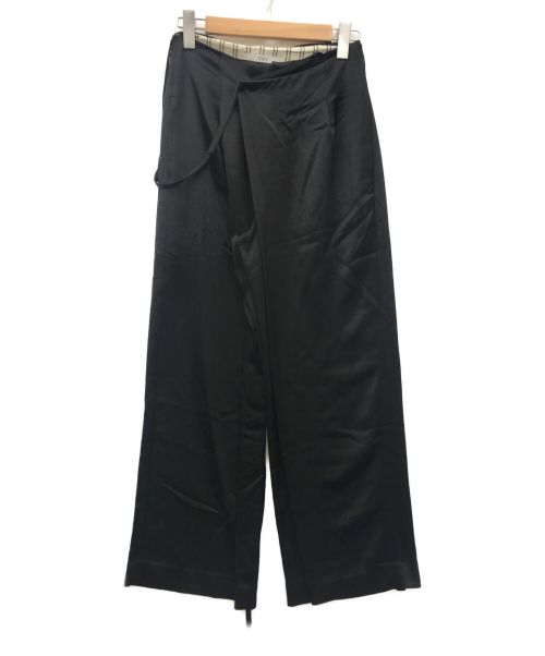 Ujoh（ウジョー）Ujoh (ウジョー) ラップワイドパンツ ブラック サイズ:2の古着・服飾アイテム