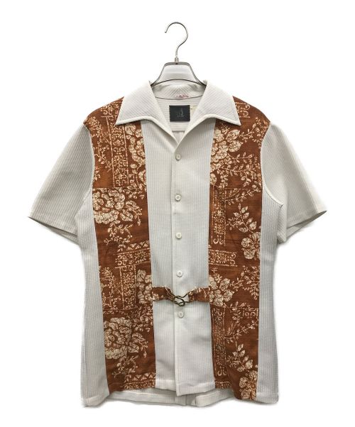 IOLANI（イオラニ）IOLANI (イオラニ) キューバシャツ ホワイト×ブラウン サイズ:Mの古着・服飾アイテム