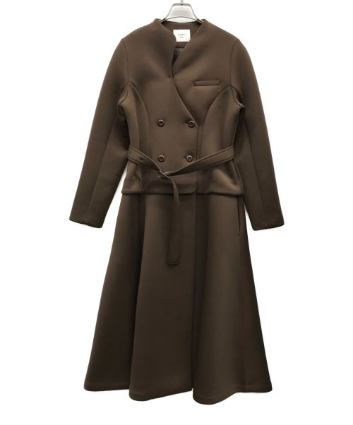 Ameri（アメリ）Ameri (アメリ) CARDBOARD FLARE DRESS COAT ブラウン サイズ:Mの古着・服飾アイテム