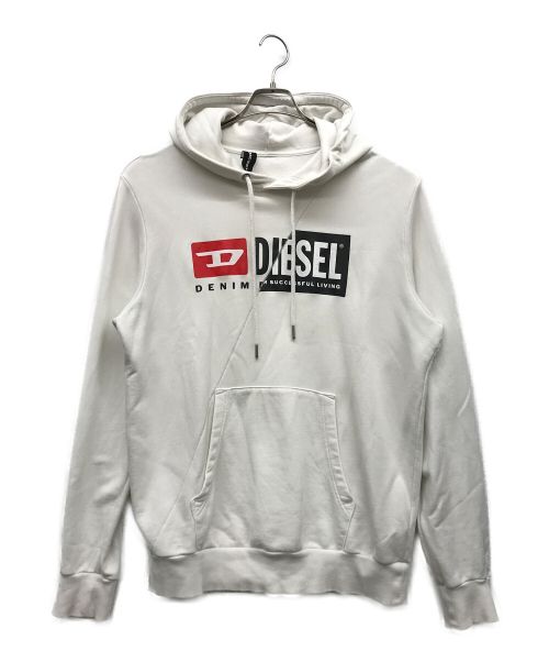 DIESEL（ディーゼル）DIESEL (ディーゼル) ロゴパーカー ホワイト サイズ:L 185/100Aの古着・服飾アイテム