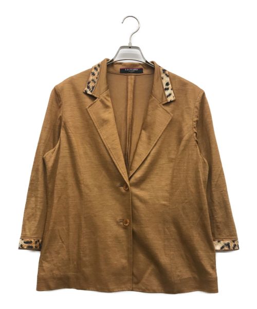 LEONARD（レオナール）LEONARD (レオナール) テーラードジャケット ブラウン サイズ:LLの古着・服飾アイテム