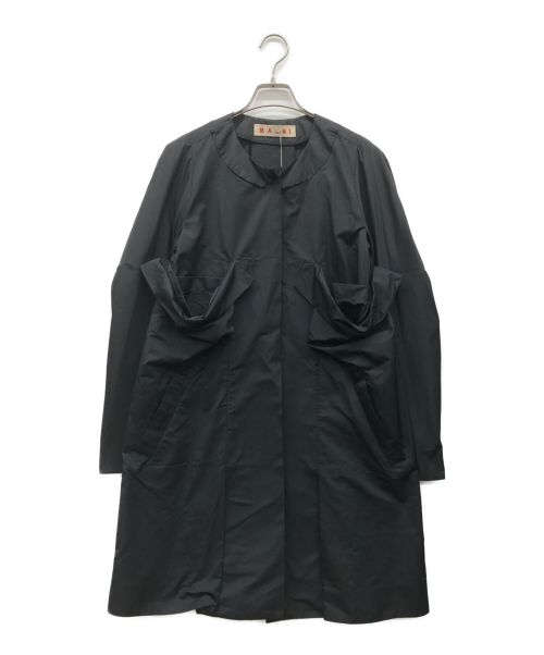 MARNI（マルニ）MARNI (マルニ) ノーカラーワンピース ブラック サイズ:38の古着・服飾アイテム