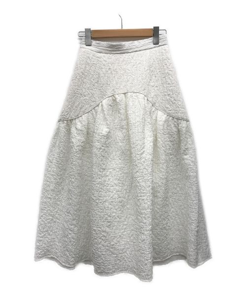 FRAY ID（フレイ アイディー）FRAY ID (フレイ アイディー) ふくれボリュームジャガードスカート ホワイト サイズ:1の古着・服飾アイテム